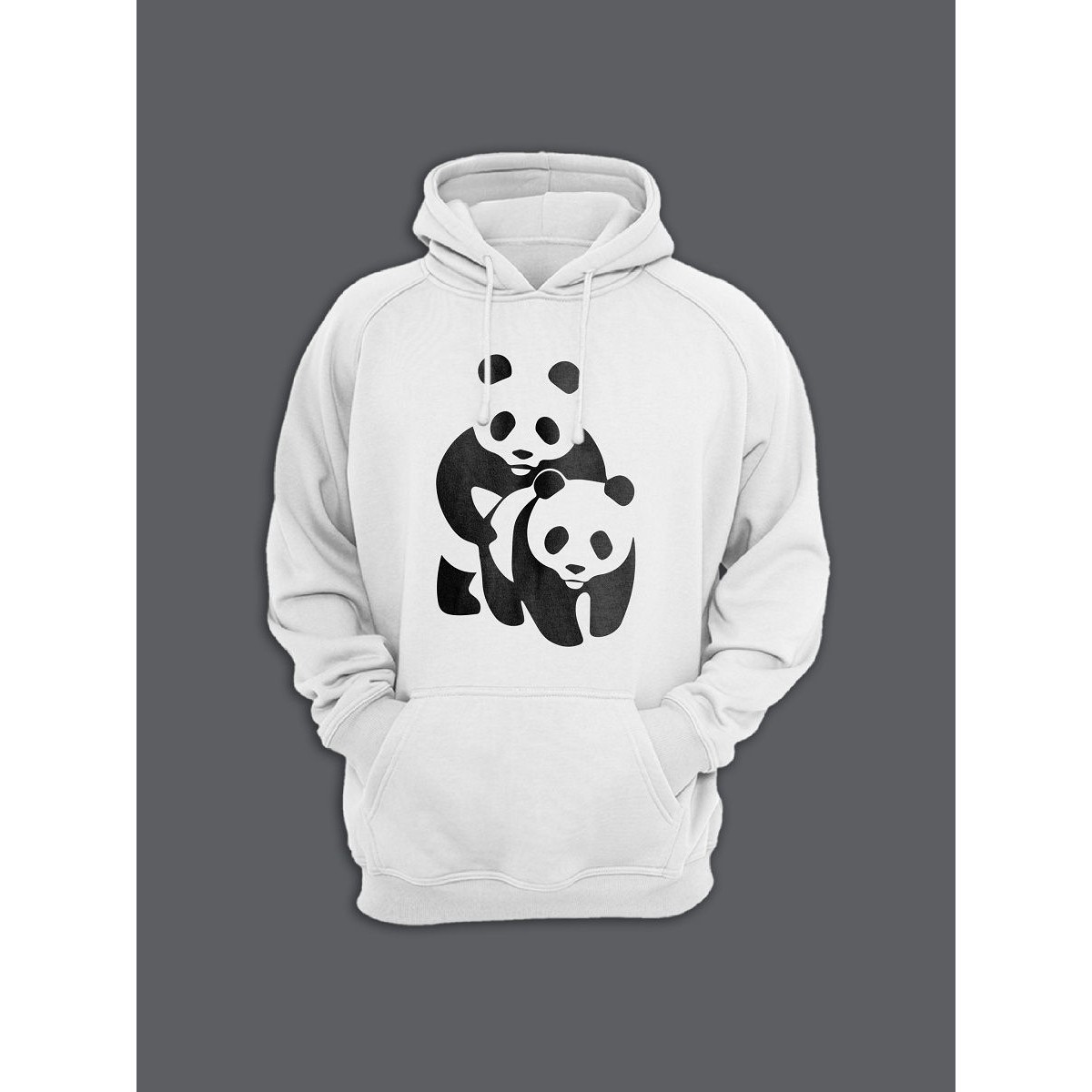 Прикольная мужская толстовка с капюшоном - худи с принтом "Panda on panda"