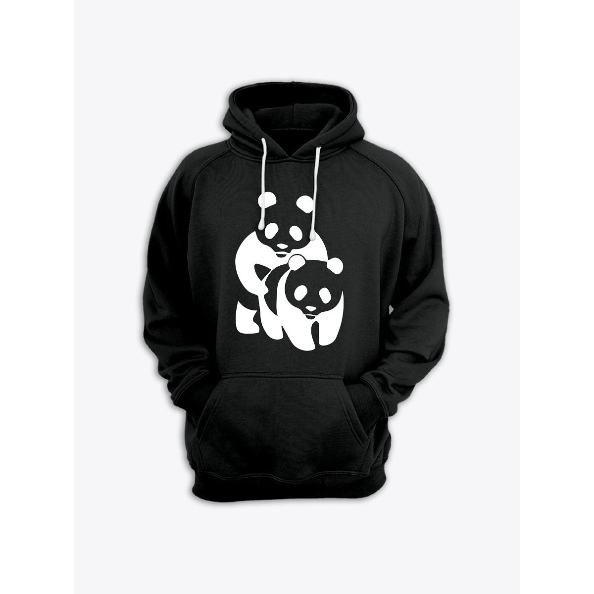 Прикольная мужская толстовка с капюшоном - худи с принтом "Panda on panda"