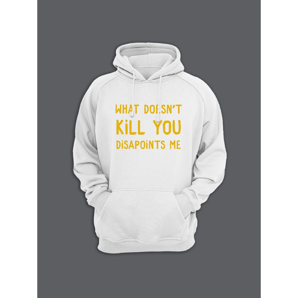 Прикольная мужская толстовка с капюшоном - худи с принтом "What doesnt kill you disappoints me"