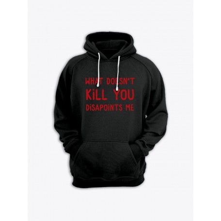 Прикольная мужская толстовка с капюшоном - худи с принтом "What doesnt kill you disappoints me"