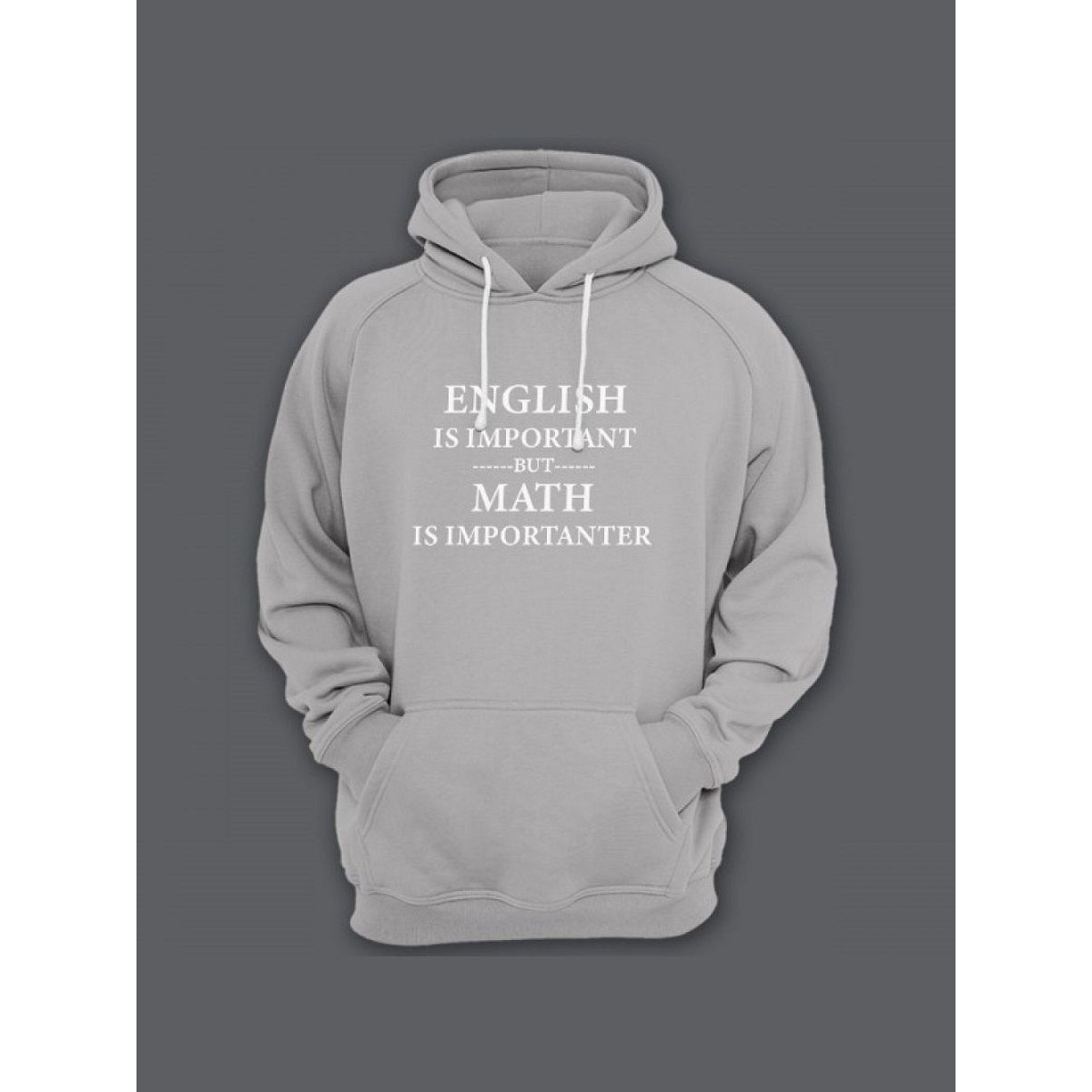 Модная толстовка с капюшоном без молнии - худи с принтом "English is important"