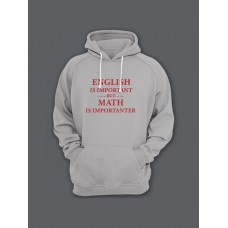 Модная толстовка с капюшоном без молнии - худи с принтом "English is important"