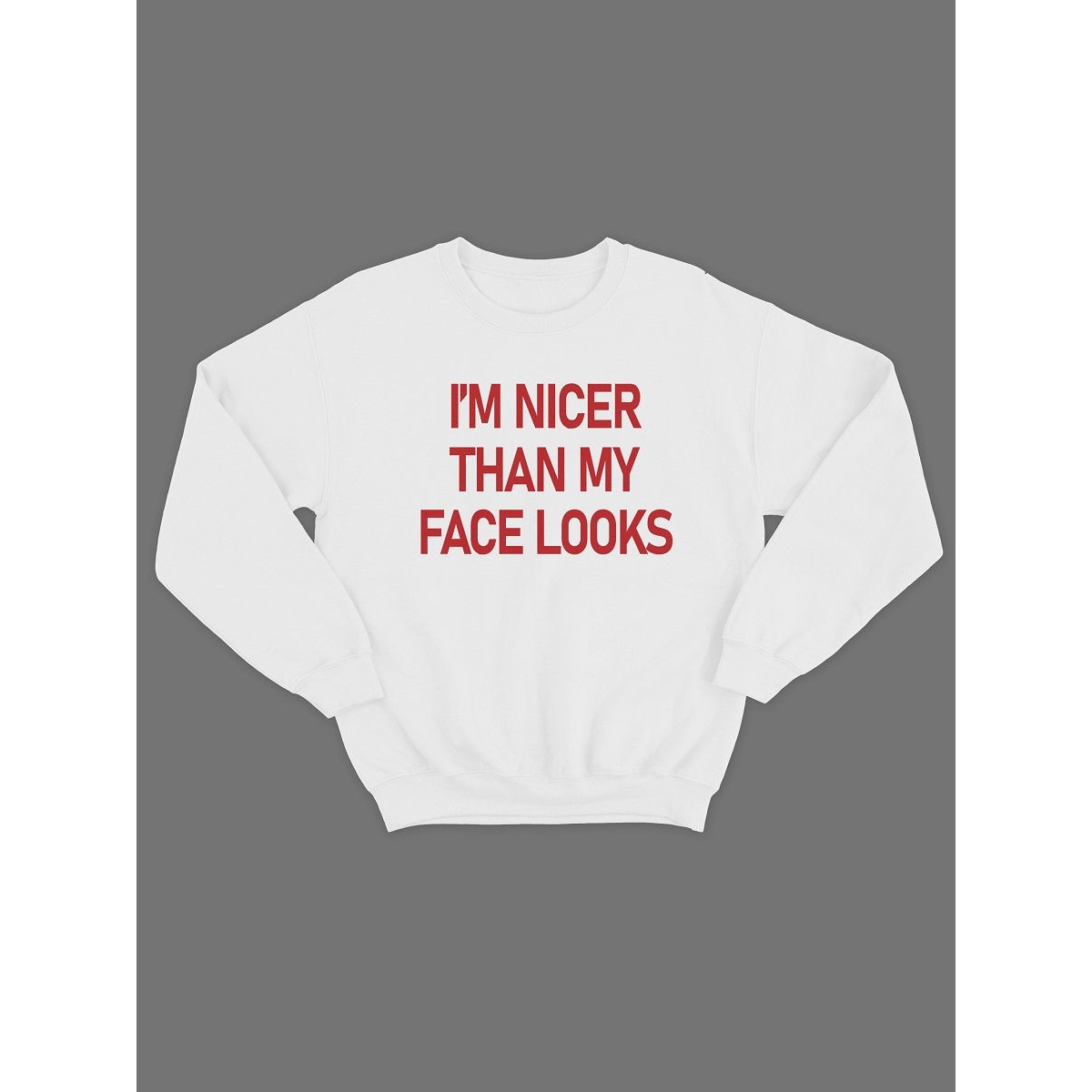 Свитшот женский модный с принтом I'm nicer / Толстовка для женщин с надписью