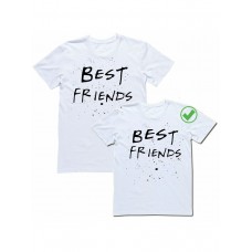 Футболки для двоих со смешными надписями с принтом Best friends/Парные для друзей