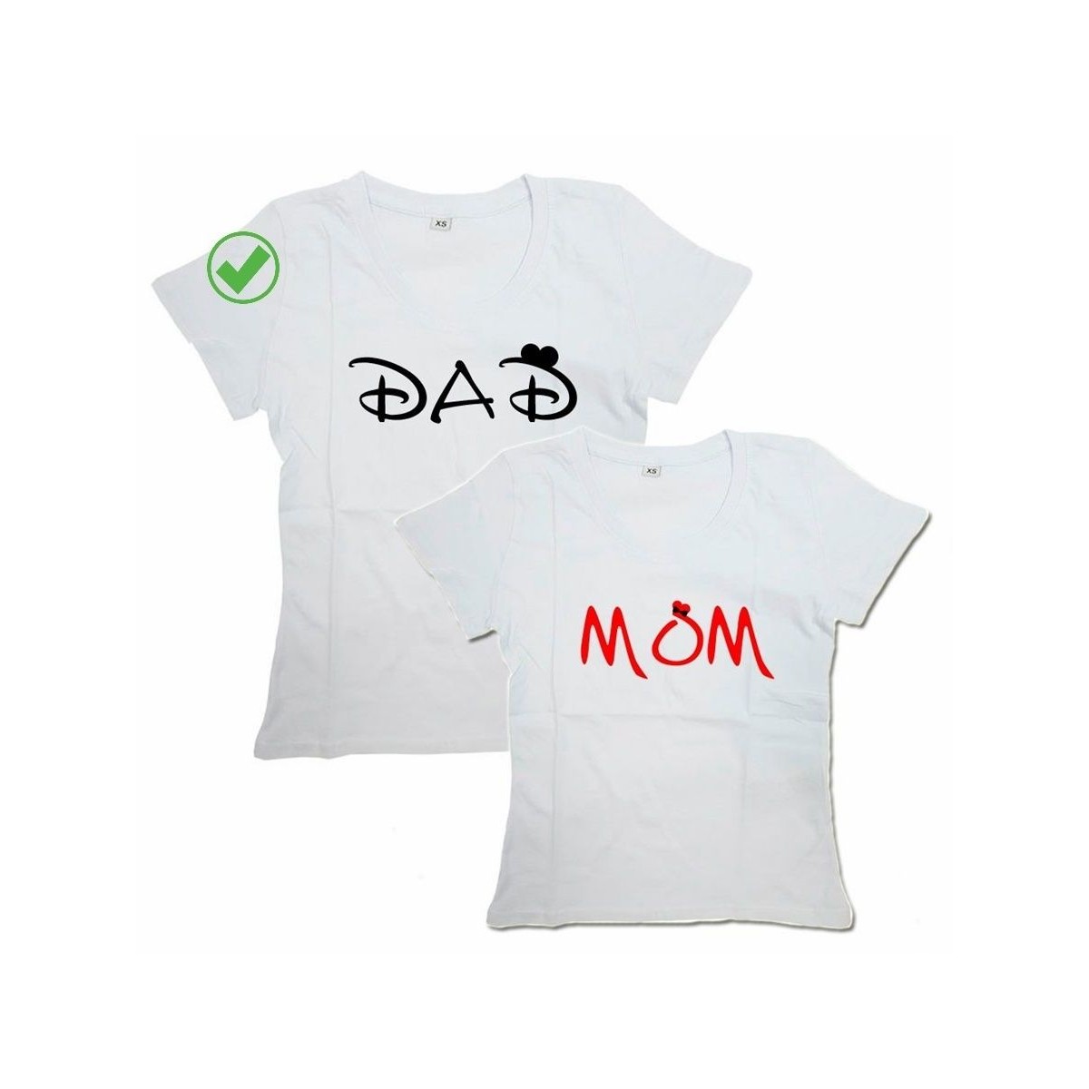 Парные футболки для мужа и жены, для парня и девушки с надписью Dad&Mom/для двоих