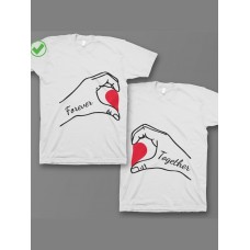 Парные футболки для мужа и жены, для парня и девушки Forever together/для двоих