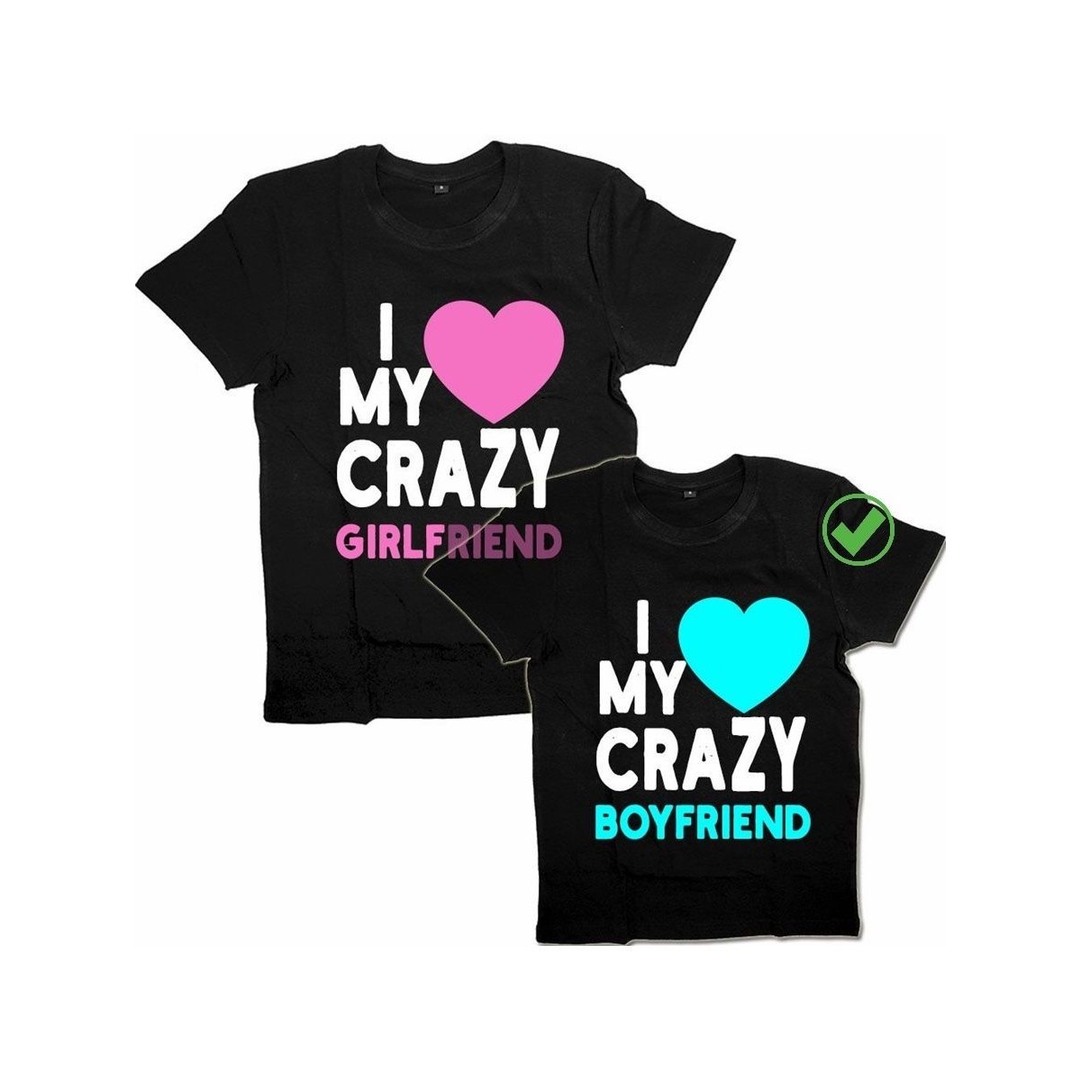 Парные футболки для парня и девушки Crazy girlfriend &boyfriend/для двоих