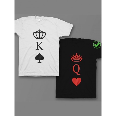 Красивые парные футболки с надписями/для влюбленных с принтом K&Q