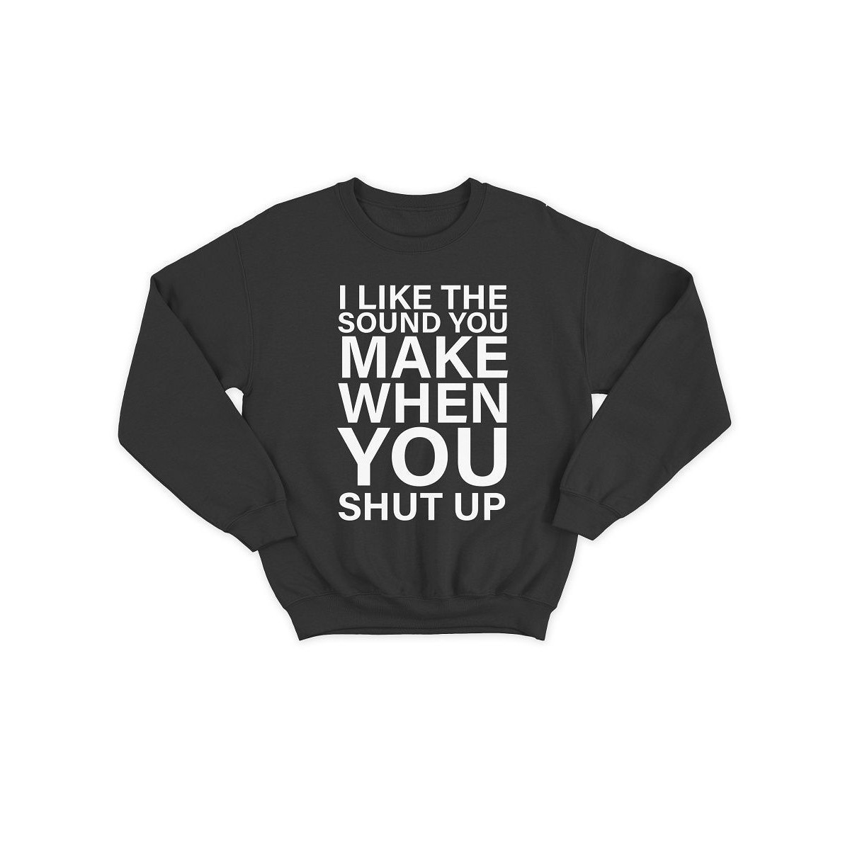 Мужской свитшот с принтом «I like the» / Модная толстовка без капюшона с прикольной надписью.