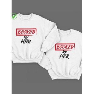 Парный свитшот для двоих с принтом "Booked by Him & Booked by Her"
