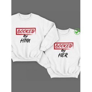 Парный свитшот для двоих с принтом "Booked by Him & Booked by Her"