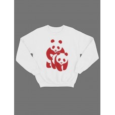 Модный свитшот - толстовка без капюшона с принтом "Panda on panda"