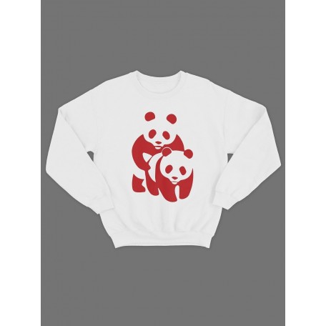 Модный свитшот - толстовка без капюшона с принтом "Panda on panda"