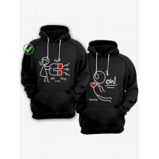 Парная толстовка для двоих - худи с принтом "Our love story & Forever " Парная толстовка для двоих - худи с принтом "Our love story & Forever "