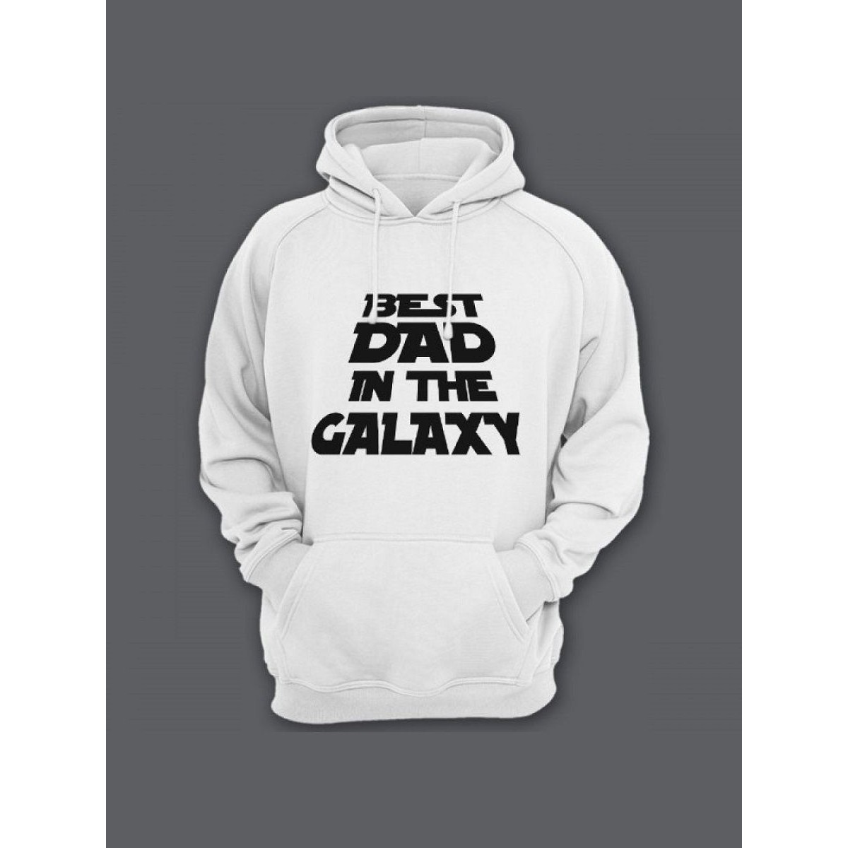 Прикольная мужская толстовка с капюшоном - худи с принтом "Best dad in the galaxy"