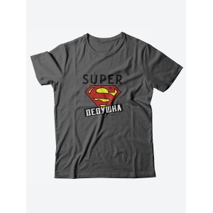Футболка с прикольной надписью «Super дедушка»/Оригинальная, модная мужская с принтом.