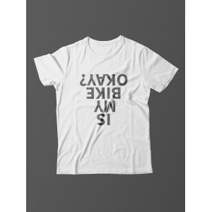 Футболка с прикольной надписью «Is my bike okay»/Оригинальная, модная мужская с принтом.