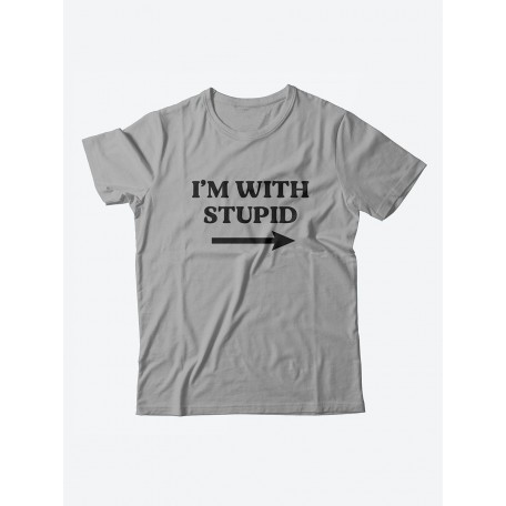 Стильная мужская футболка с надписью Im with stupid