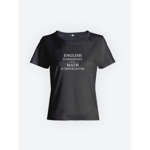 Качественная хлопковая футболка для женщин English / Прикольные надписи на футболках