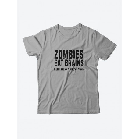 Мужская футболка с забавным принтом и смешной надписью Zombies eat brains/для мужчины