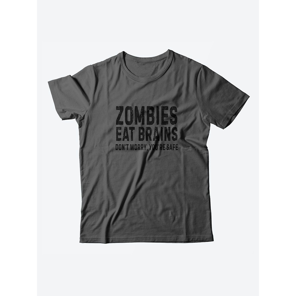 Мужская футболка с забавным принтом и смешной надписью Zombies eat brains/для мужчины