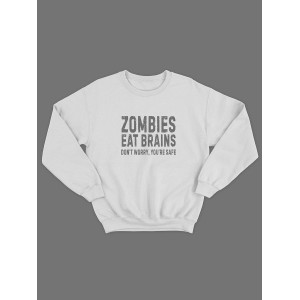 Мужской свитшот с принтом "Zombies eat brains"