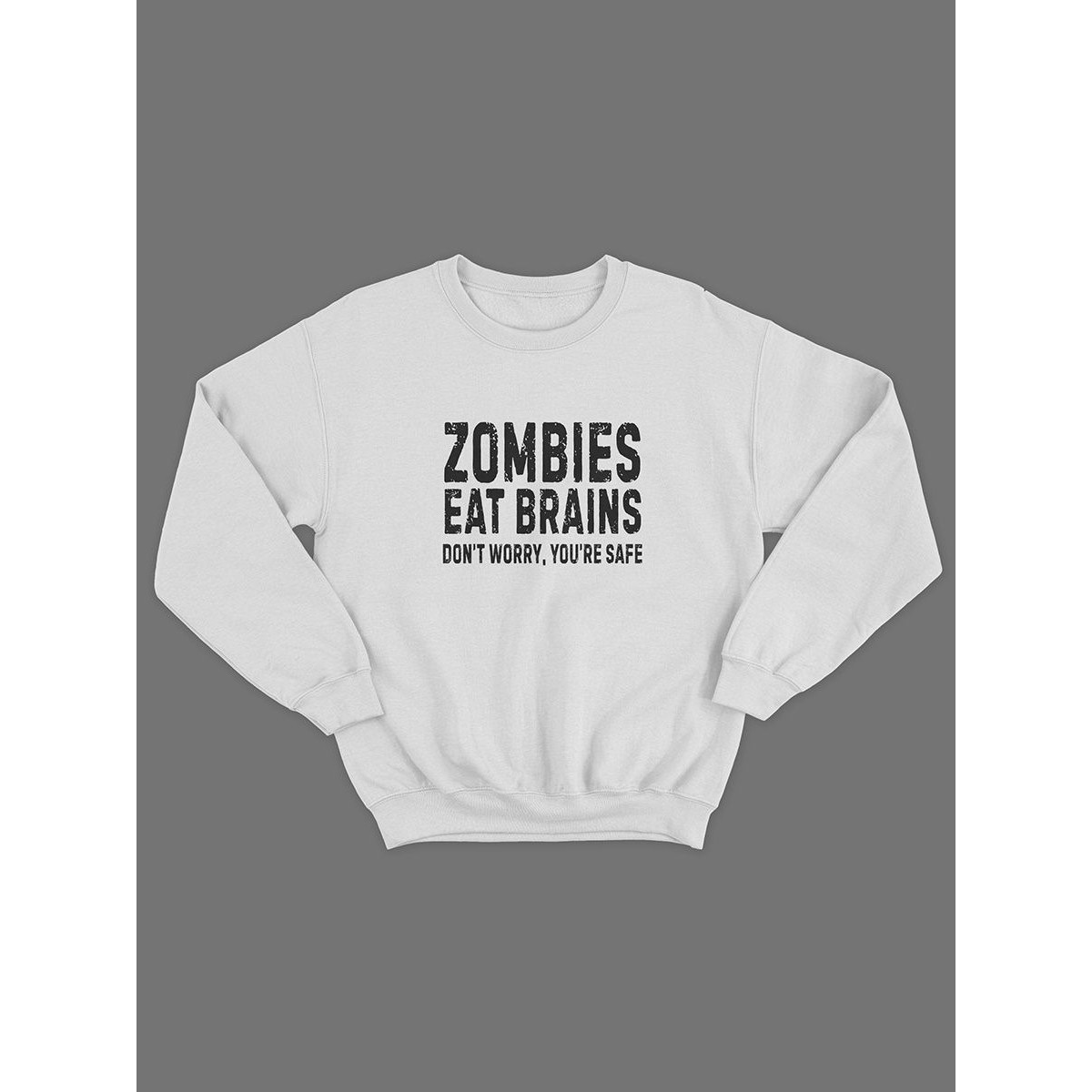 Мужской свитшот с принтом "Zombies eat brains"