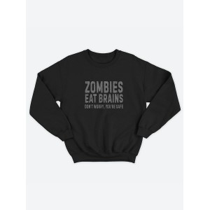 Мужской свитшот с принтом "Zombies eat brains"