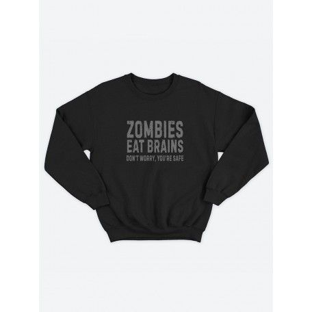 Мужской свитшот с принтом "Zombies eat brains"