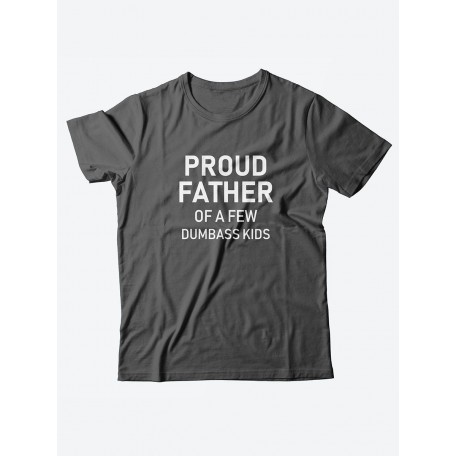 Прикольная мужская футболка с принтом для папы Proud father/Смешная хлопковая с надписями