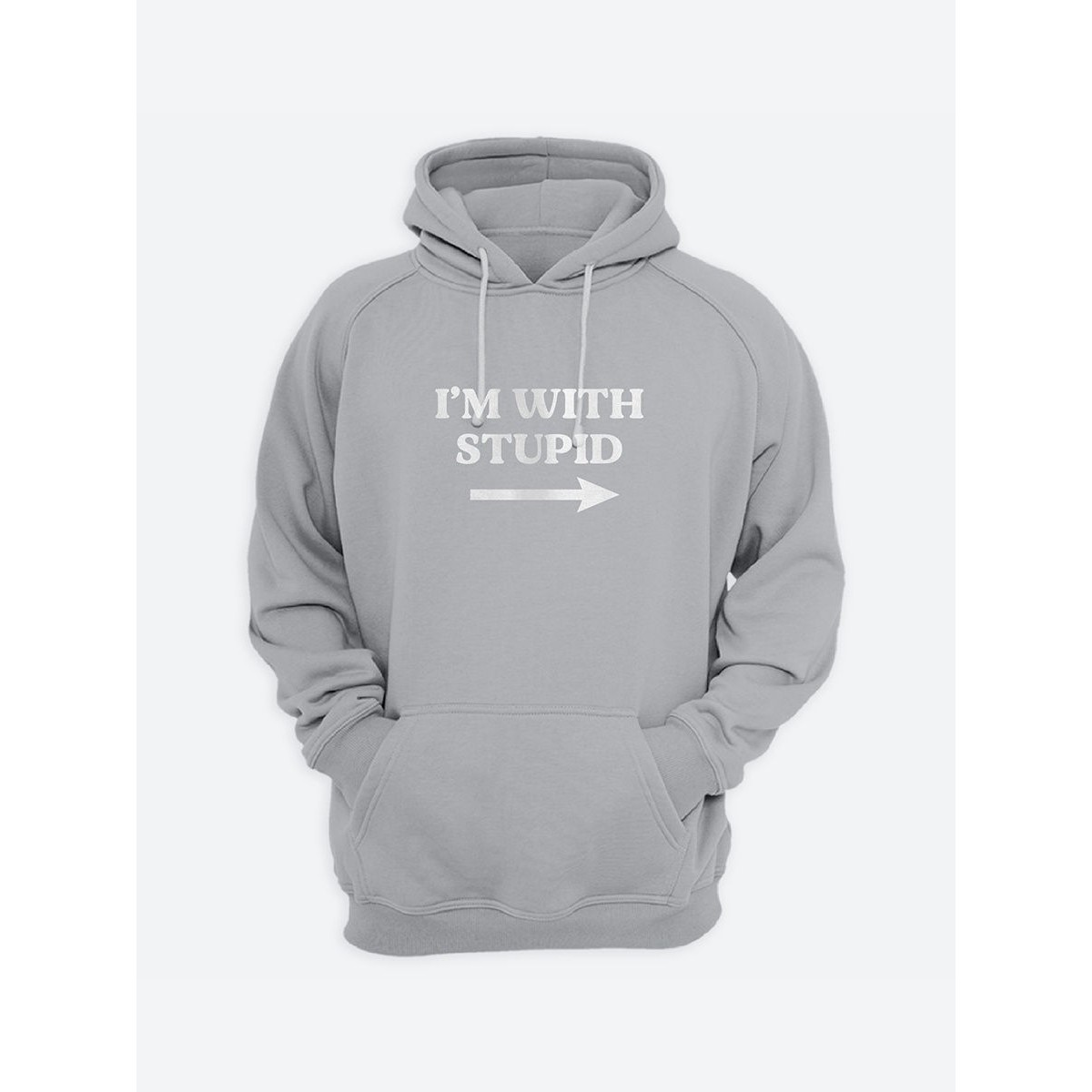Женская толстовка с капюшоном с принтом "I'm with stupid"