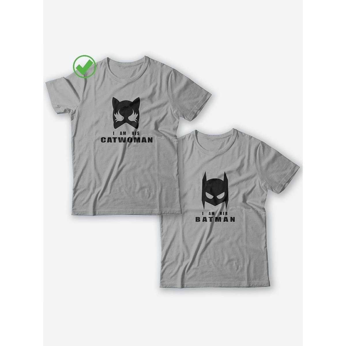 Парные футболки для мужа и жены, для парня и девушки с надписью Batman&Catwoman/для двоих
