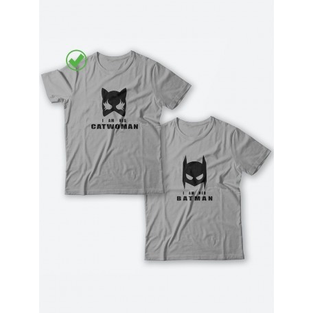 Парные футболки для мужа и жены, для парня и девушки с надписью Batman&Catwoman/для двоих