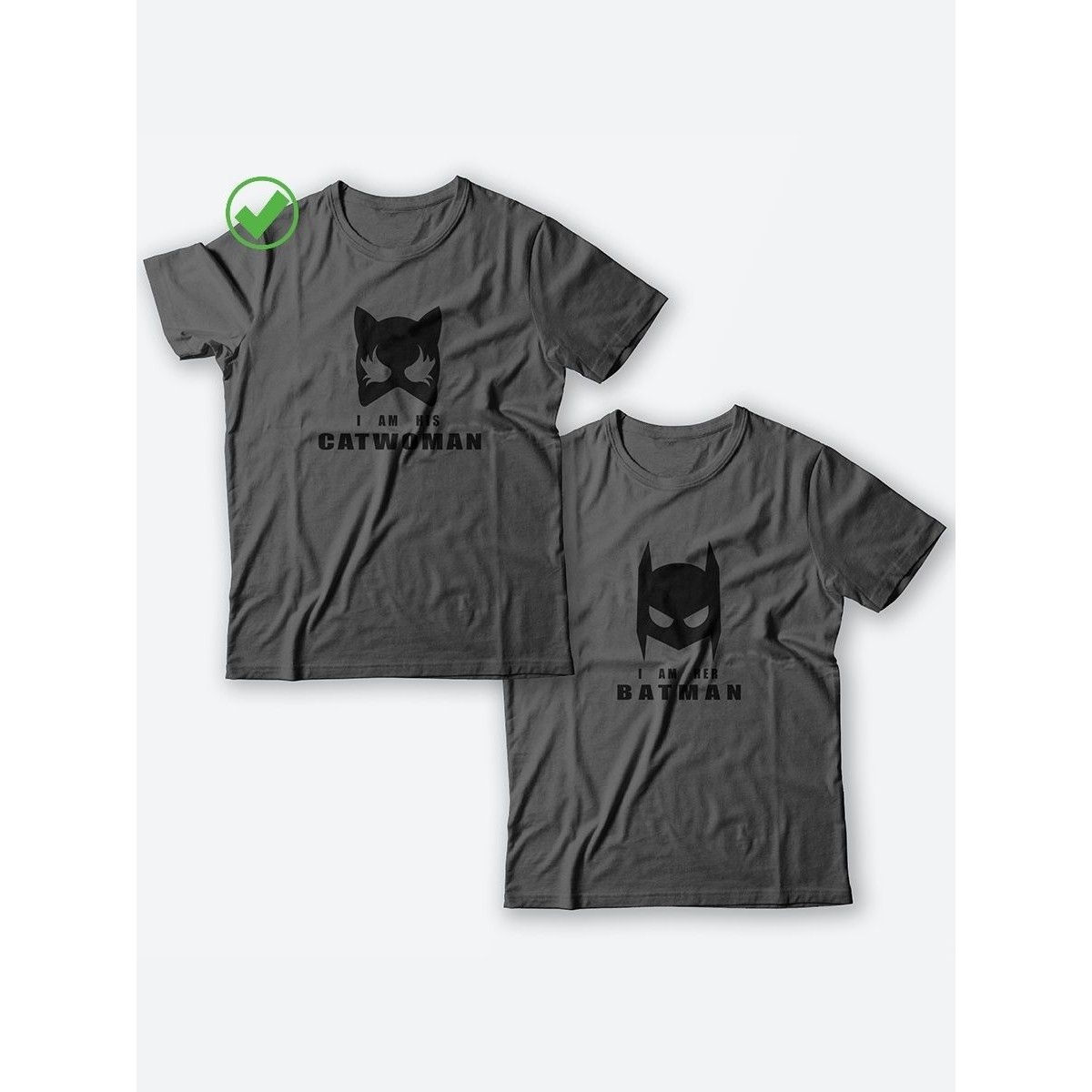 Парные футболки для мужа и жены, для парня и девушки с надписью Batman&Catwoman/для двоих