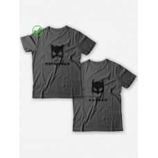 Парные футболки для мужа и жены, для парня и девушки с надписью Batman&Catwoman/для двоих