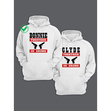 Парная толстовка для двоих с принтом "Bonnie&Clyde"