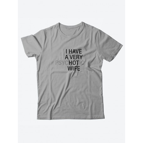 Стильная мужская футболка с надписью Psychotic wife / Подарок мужчине оригинальные футболки