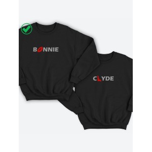 Парный свитшот для двоих с принтом "Bonnie & Clyde"