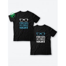 Парные футболки для друзей, коллег с надписью Friends/для двоих с принтом