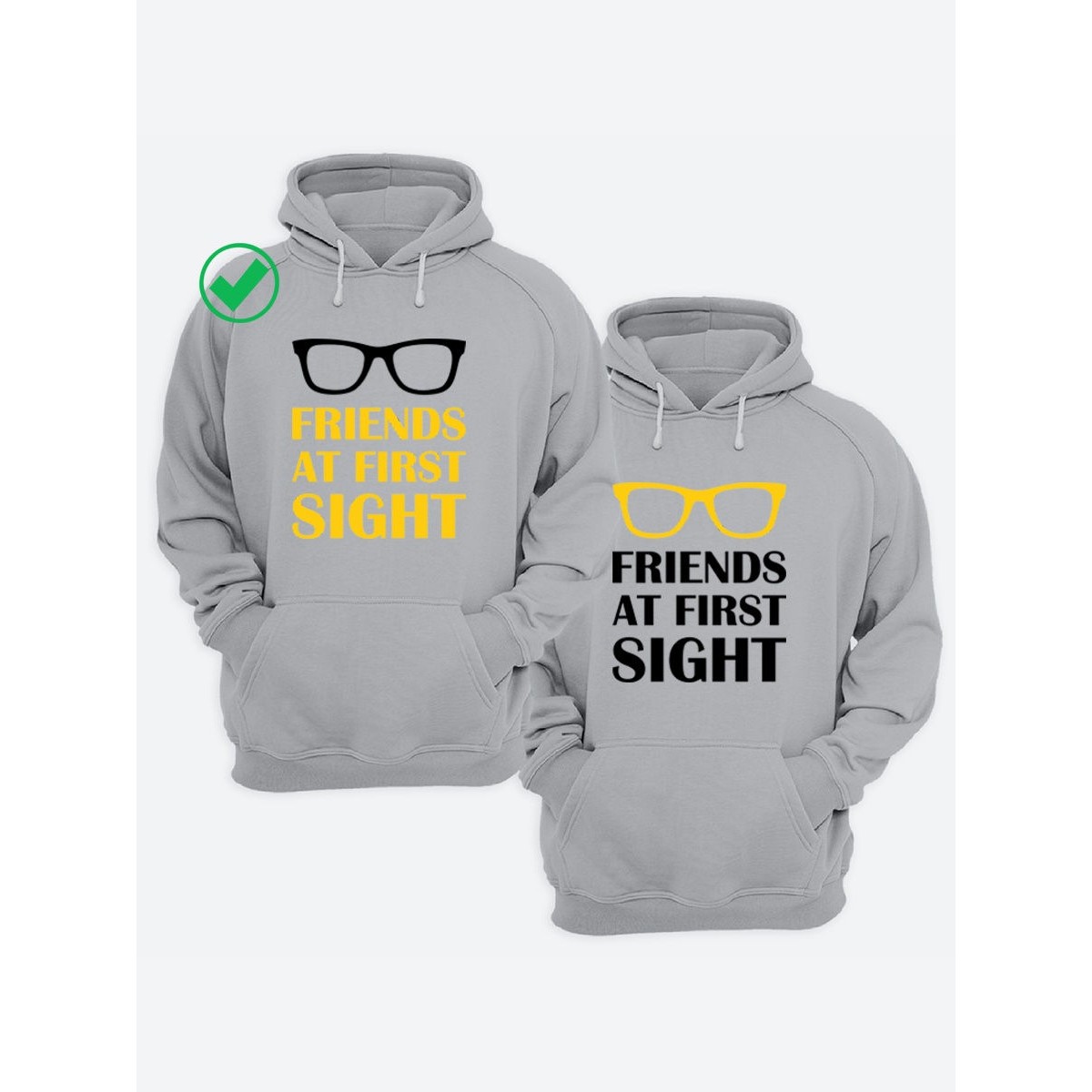 Парная толстовка для двоих с принтом "Friends at first"