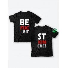 Парные футболки для подруг, сестер с надписью Best bitches/для двоих с принтом