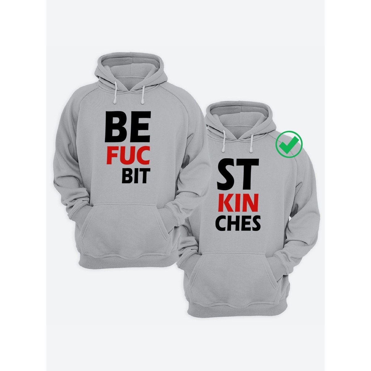 Парная толстовка для двоих с принтом "Best fuckin bitches"