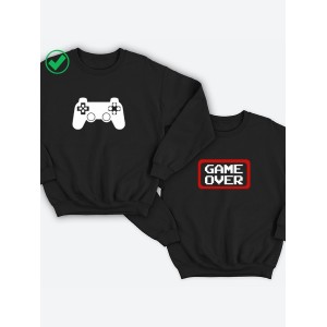 Парный свитшот для двоих с принтом "Game over"