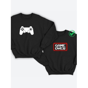 Парный свитшот для двоих с принтом "Game over"