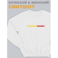 Свитшот женский с принтом унисекс толстовка без капюшона