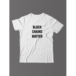 Футболка для мужчины с оригинальной надписью "Block Chains Matter"/Прикольная