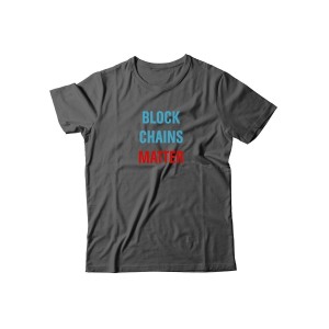 Футболка для мужчины с оригинальной надписью "Block Chains Matter"/Прикольная