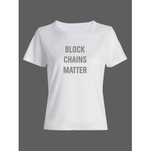 Женская футболка со смешной надписью "Block Chains Matter"/Смешная