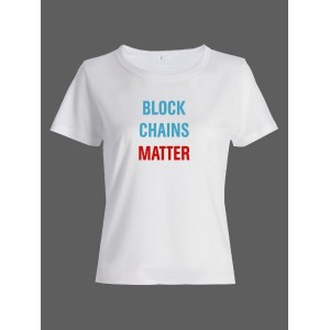 Женская футболка со смешной надписью "Block Chains Matter"/Смешная