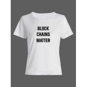 Женская футболка со смешной надписью "Block Chains Matter"/Смешная